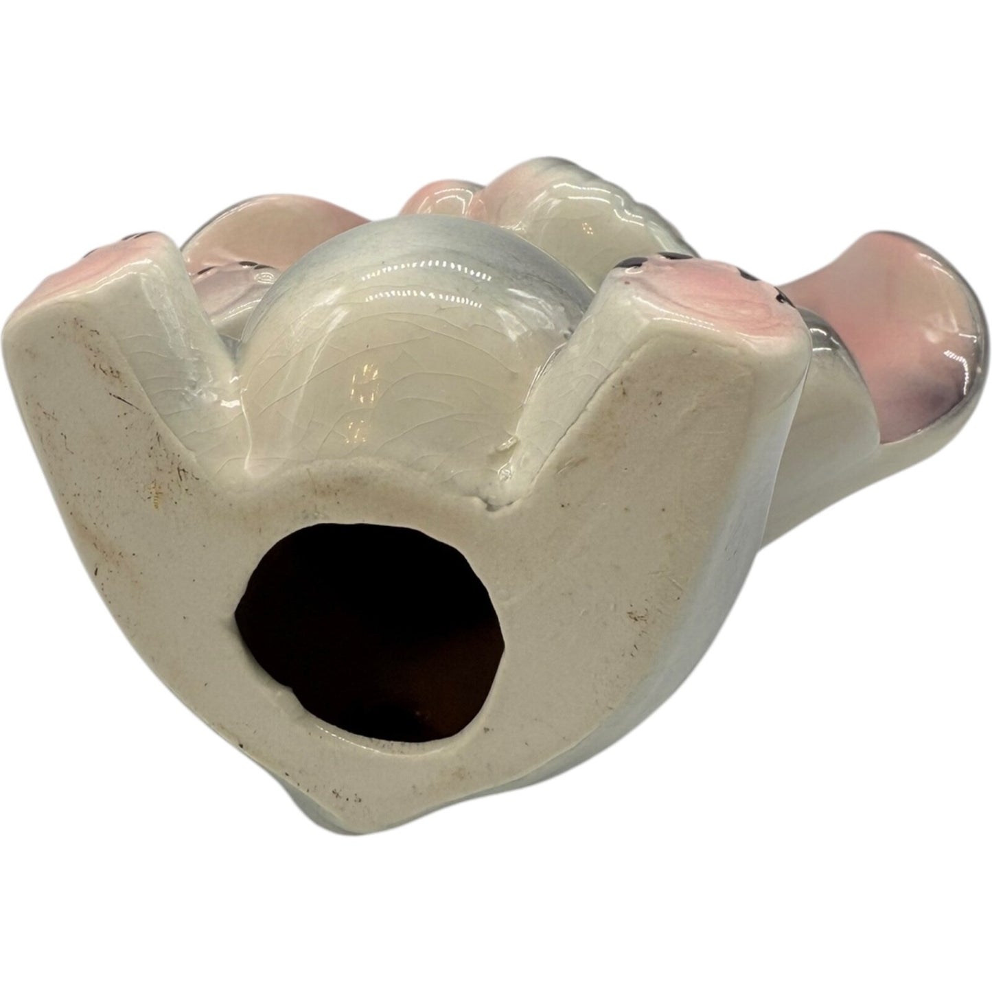 Vintage Handmade Ceramic Elephant Bank | Hand-Painted 1950s | Sitting Figurine