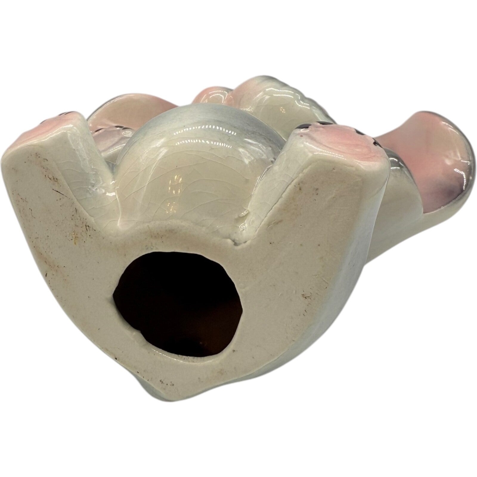 Vintage Handmade Ceramic Elephant Bank | Hand-Painted 1950s | Sitting Figurine
