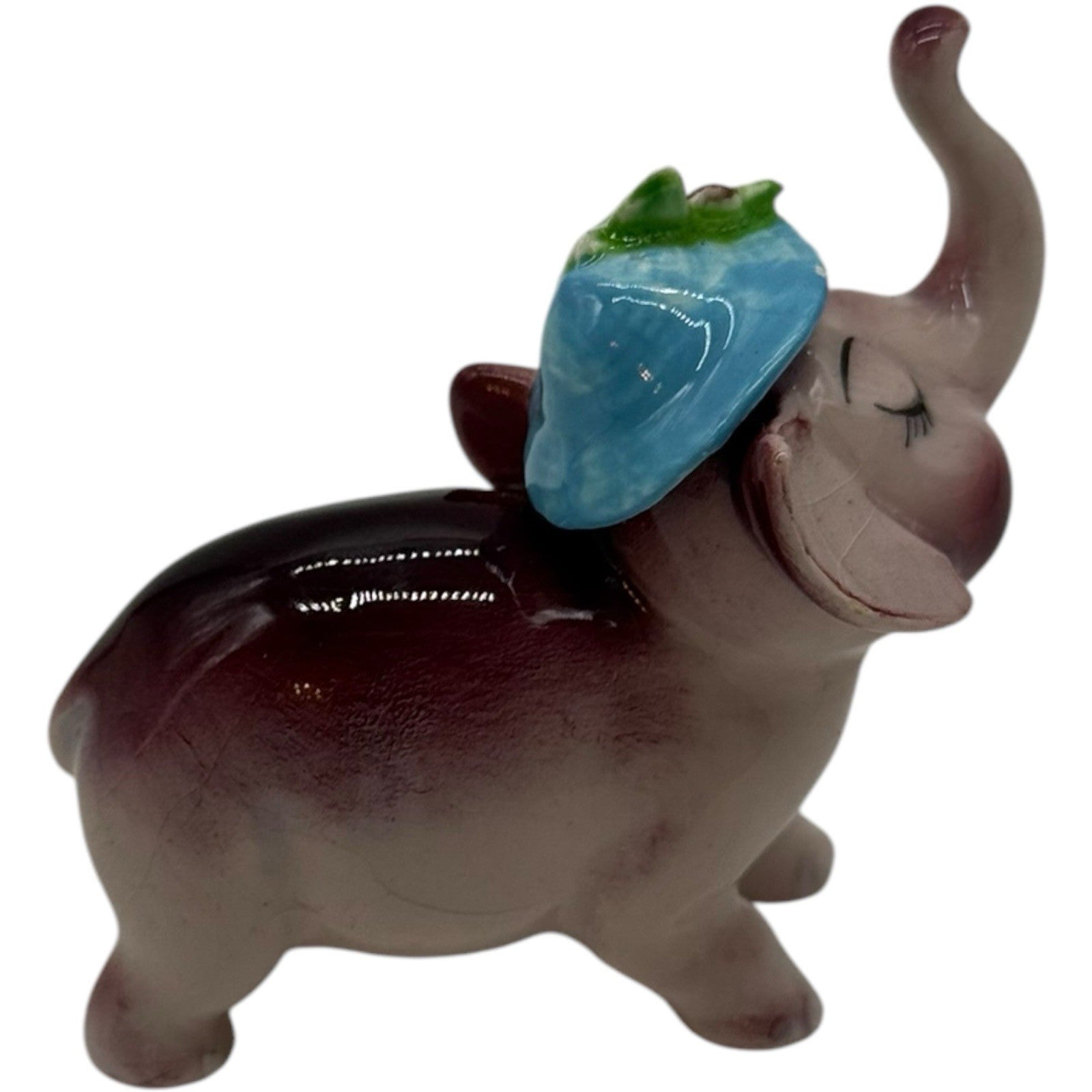 Rare Vintage Ceramic Anthropomorphic Elephant Family Figurines Complete 3 Pc Set