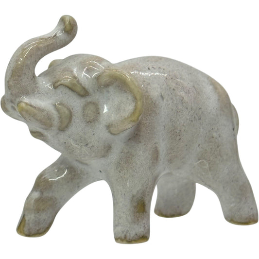 Elephant Figurine Ceramic Animal Statue Home Decor Collectible Small
