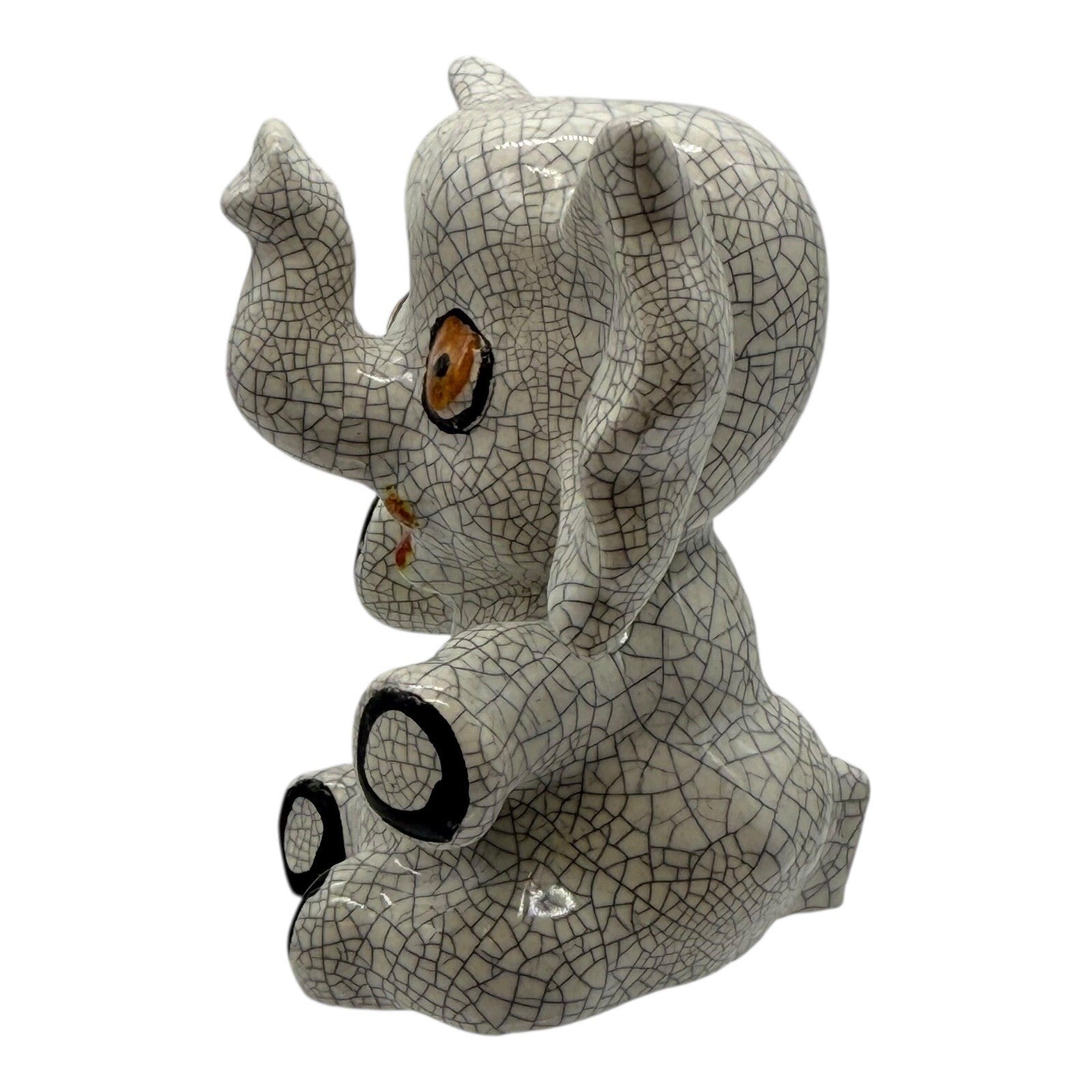 Vintage Crackle Glaze Elephant Salt & Pepper Shakers – Made in Japan No Stoppers