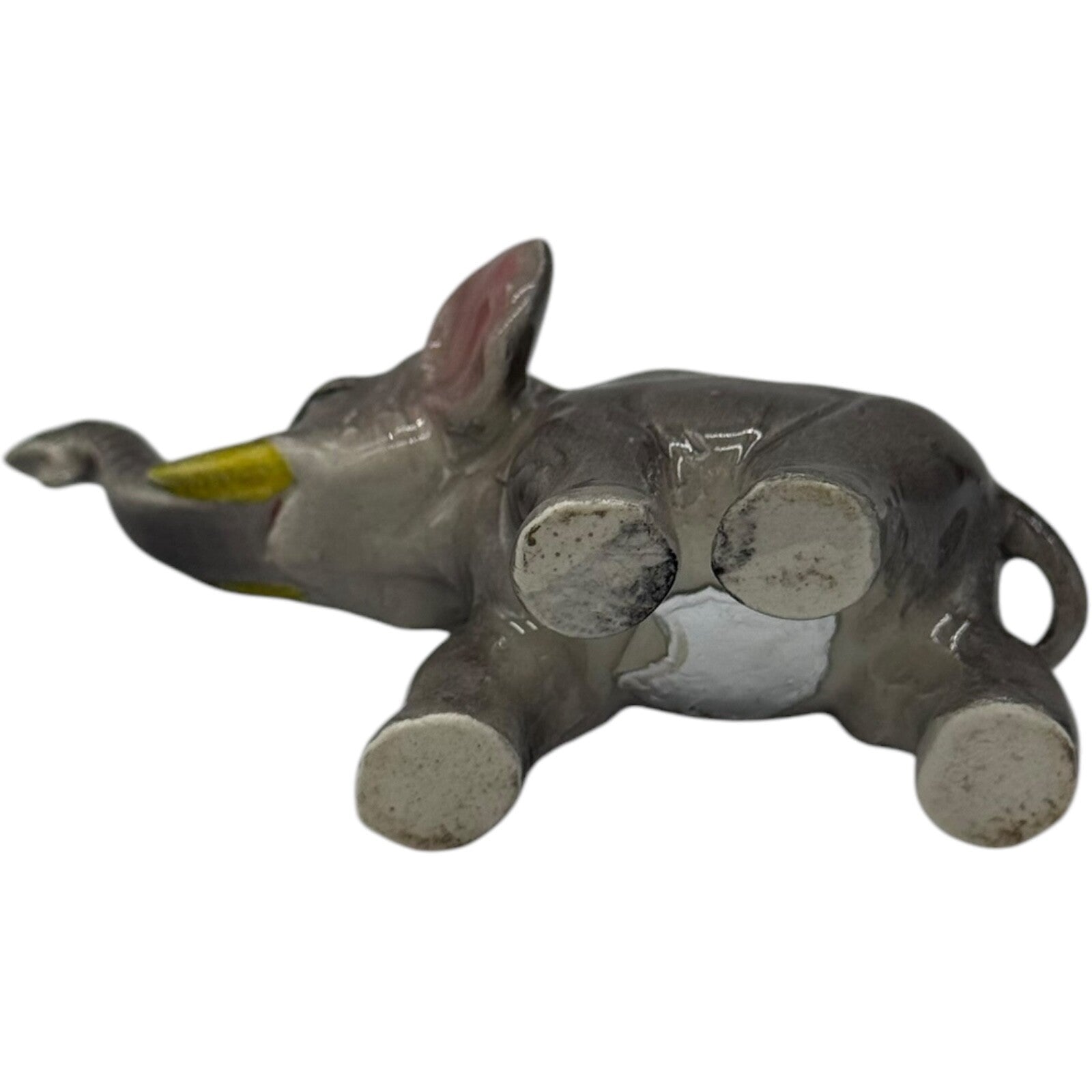 Vintage Ceramic Elephants Family Figurine - 2 Adults & 1 Baby - Trunks Up