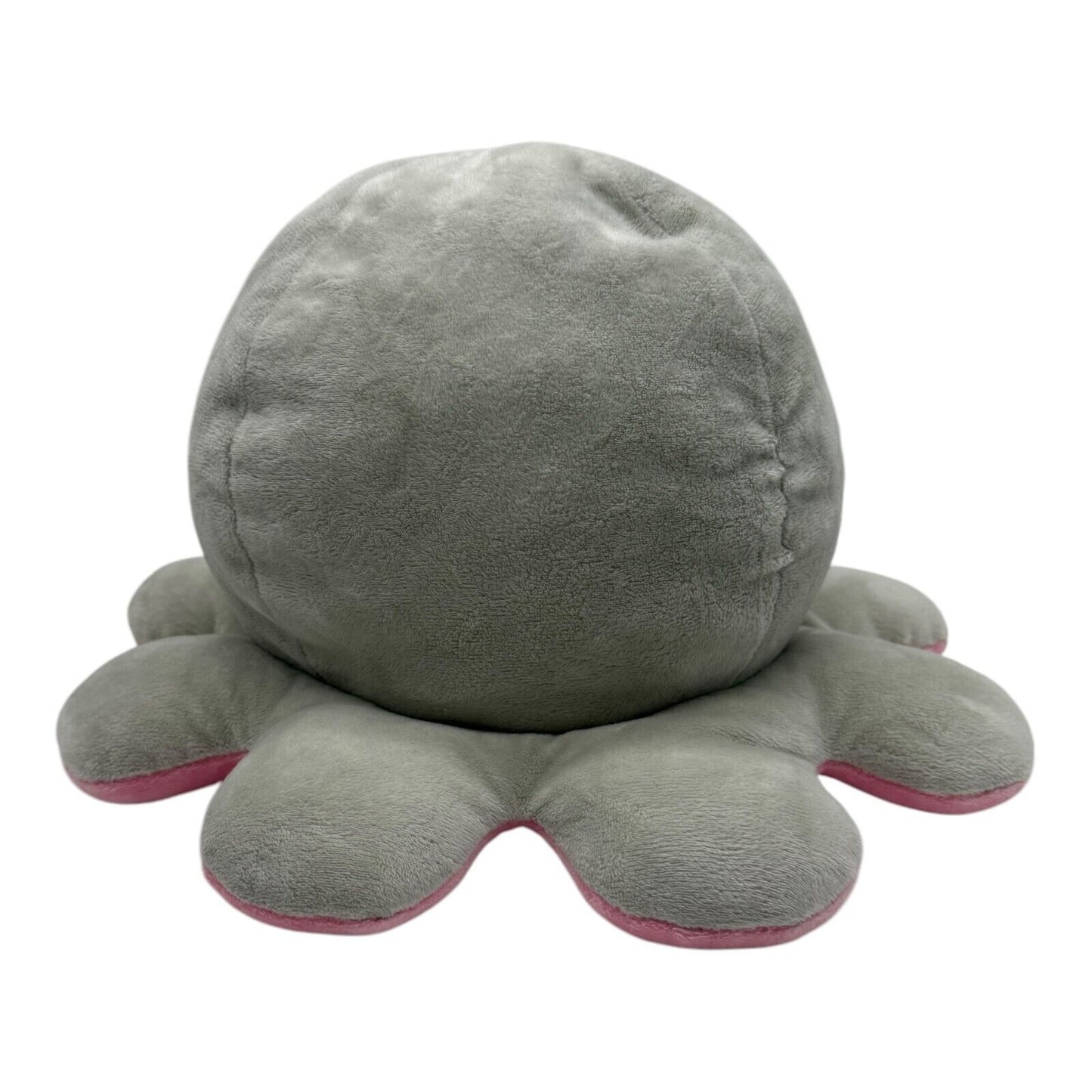Teeturtle - The Original Reversible Octopus Plushie - Grey + Pink Rainbow Eyes