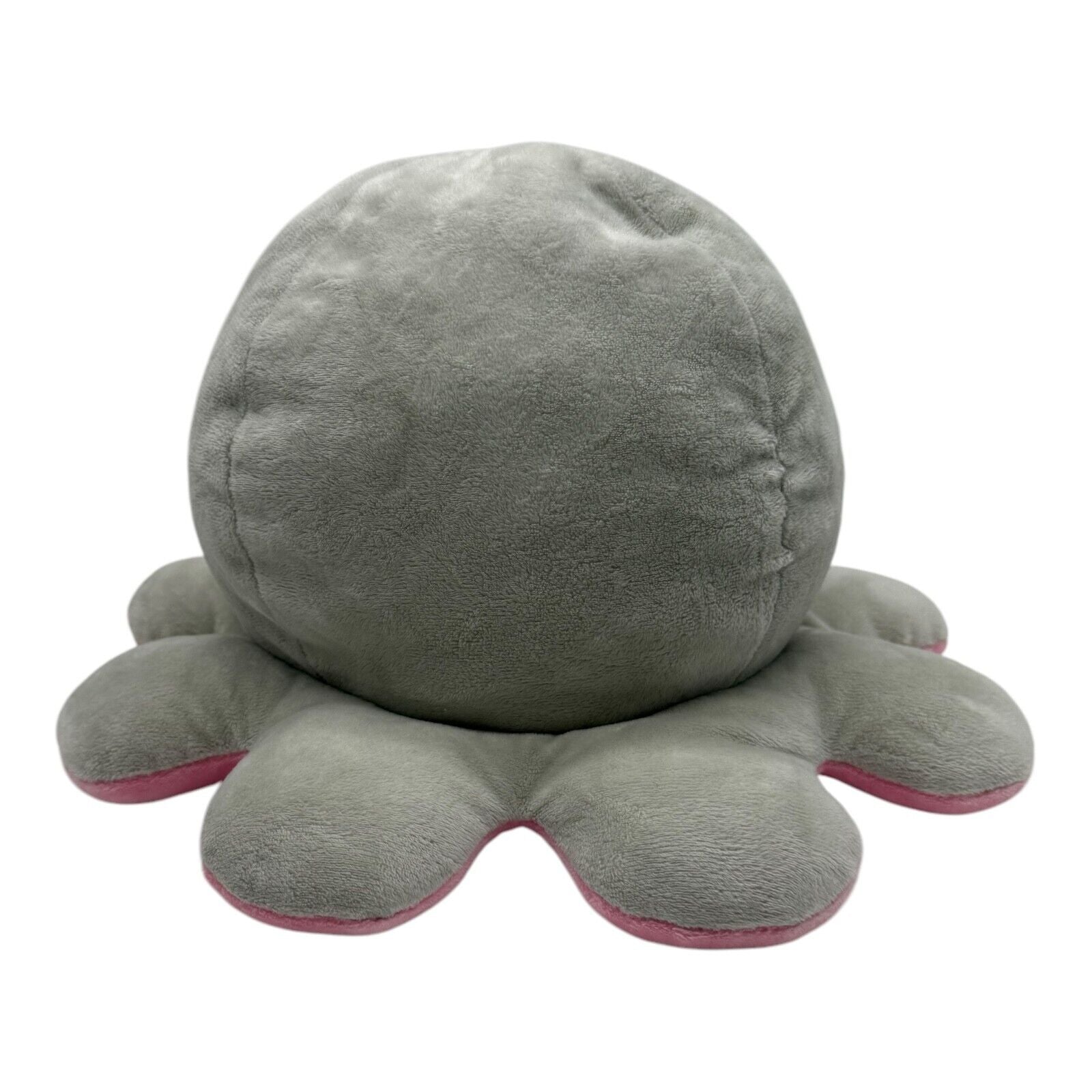 Teeturtle - The Original Reversible Octopus Plushie - Grey + Pink Rainbow Eyes