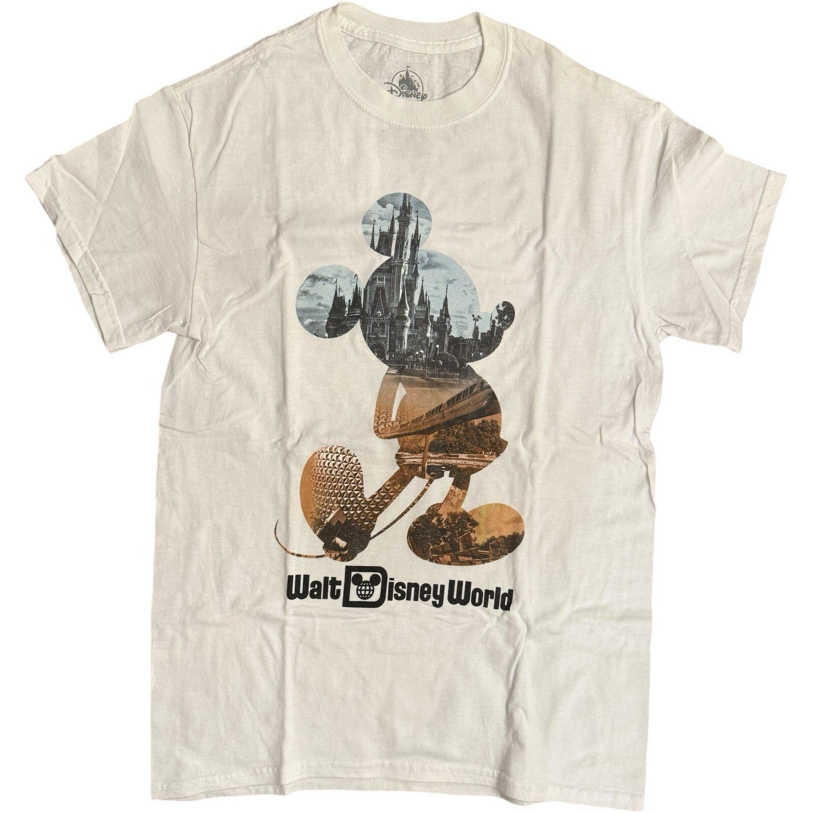 Disney Mickey Mouse Silhouette Walt Disney World Photo Collage Shirt Adult Small