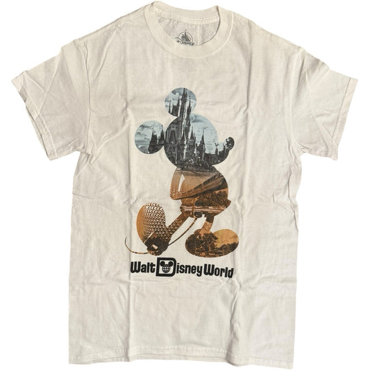 Disney Mickey Mouse Silhouette Walt Disney World Photo Collage Shirt Adult Small
