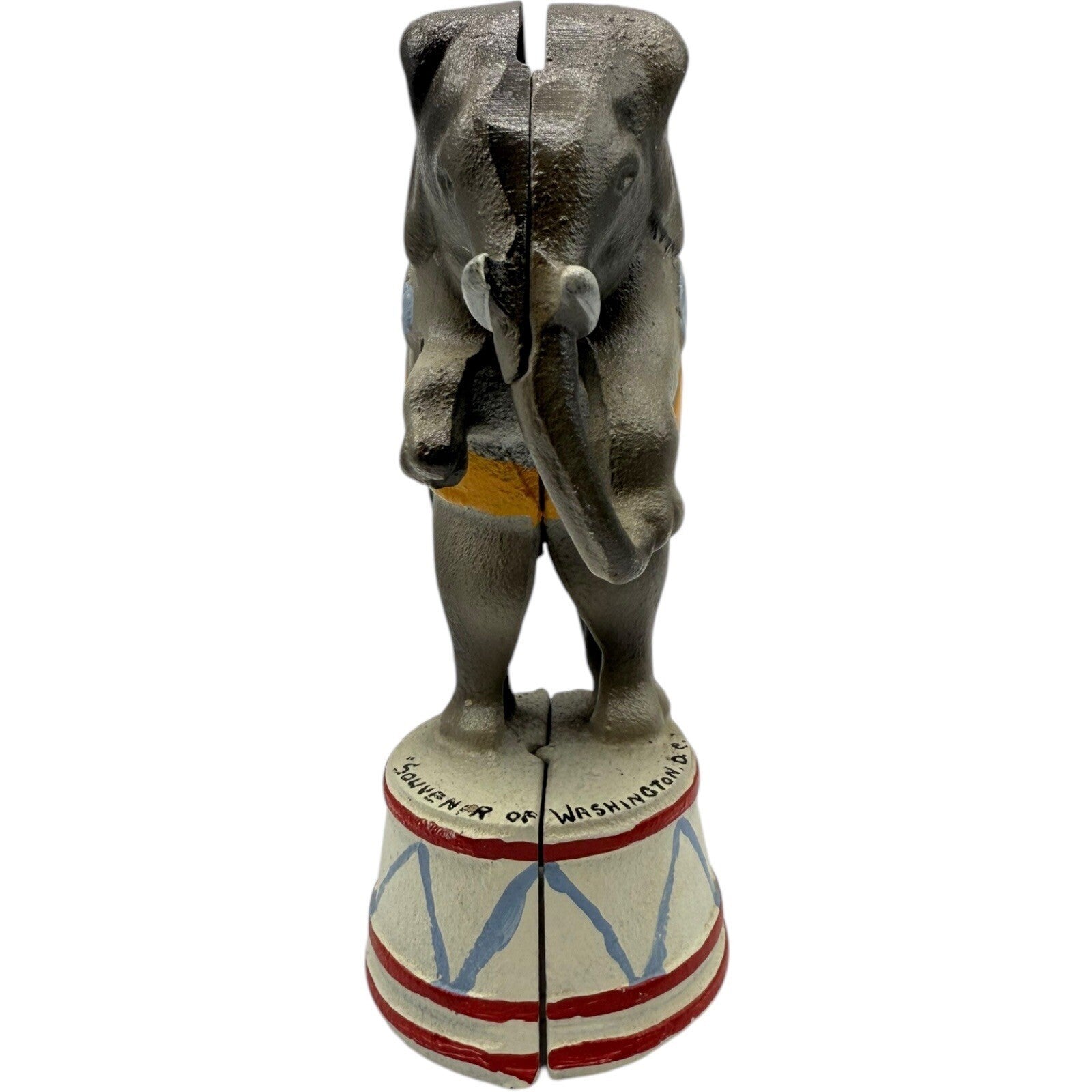 Vintage Iron Souvenir Elephant Coin Bank Cast Iron Circus Animal Washington DC