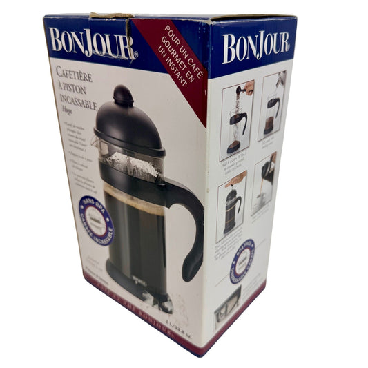 Bonjour Hugo Unbreakable French Press 8 Cup 33.8oz Black 53397 Tritan BPA Free
