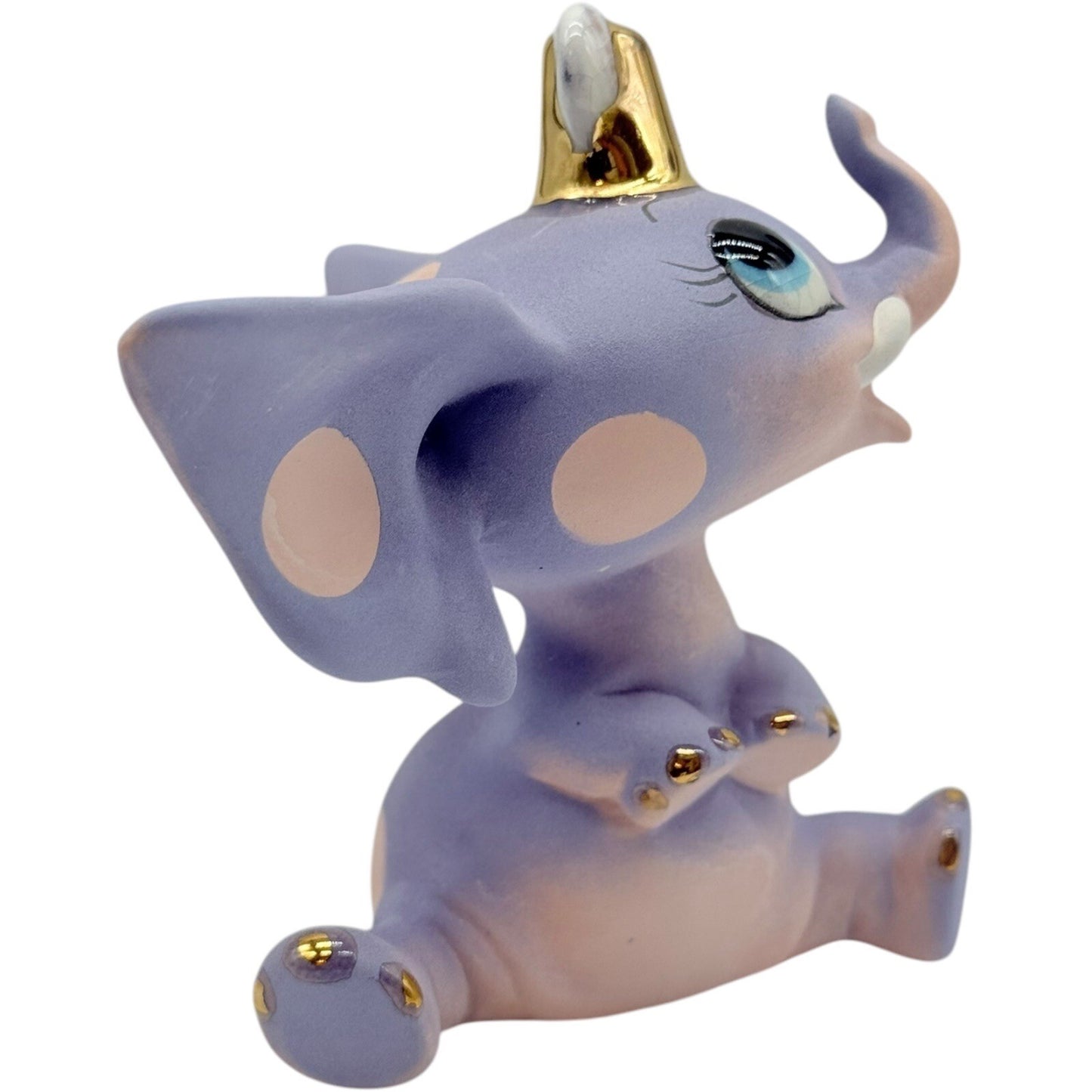Vintage Elephant FiguFreeman McFarlin Originals Pink Purple Pastel Elephant Deco