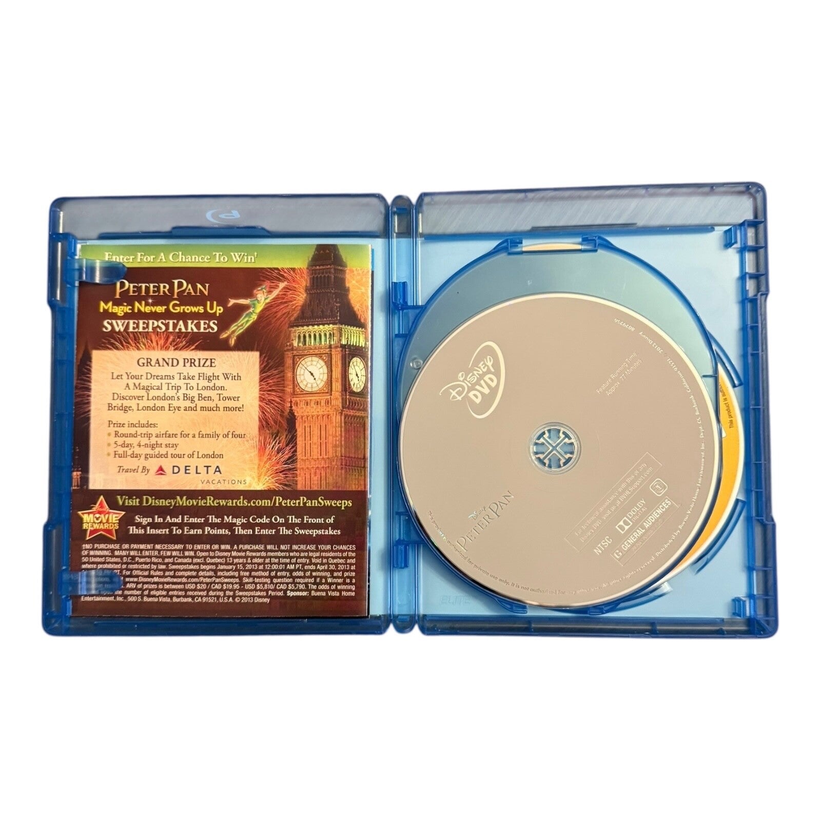 Peter Pan Diamond Edition Blu-ray DVD Digital Copy 3-Disc Set w/ Slipcover