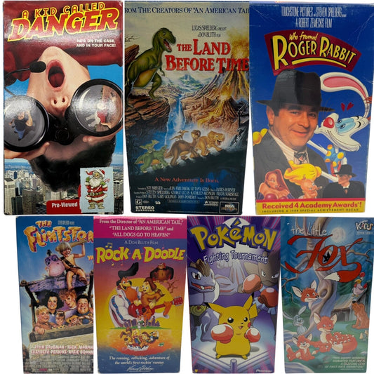 Lot of 7 Kids’ VHS Tapes | Includes The Land Before Time, Pokemon, & More | Rare