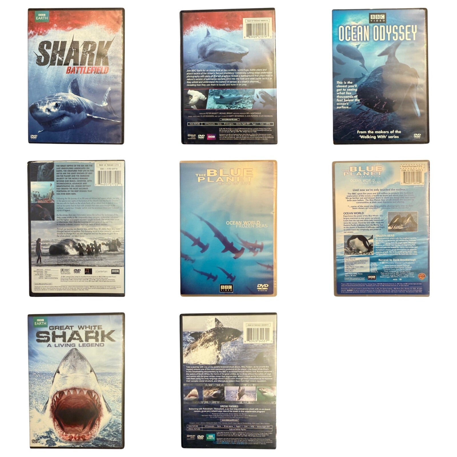 Sharks and the Sea BBC Earth Lot of 4 DVD set