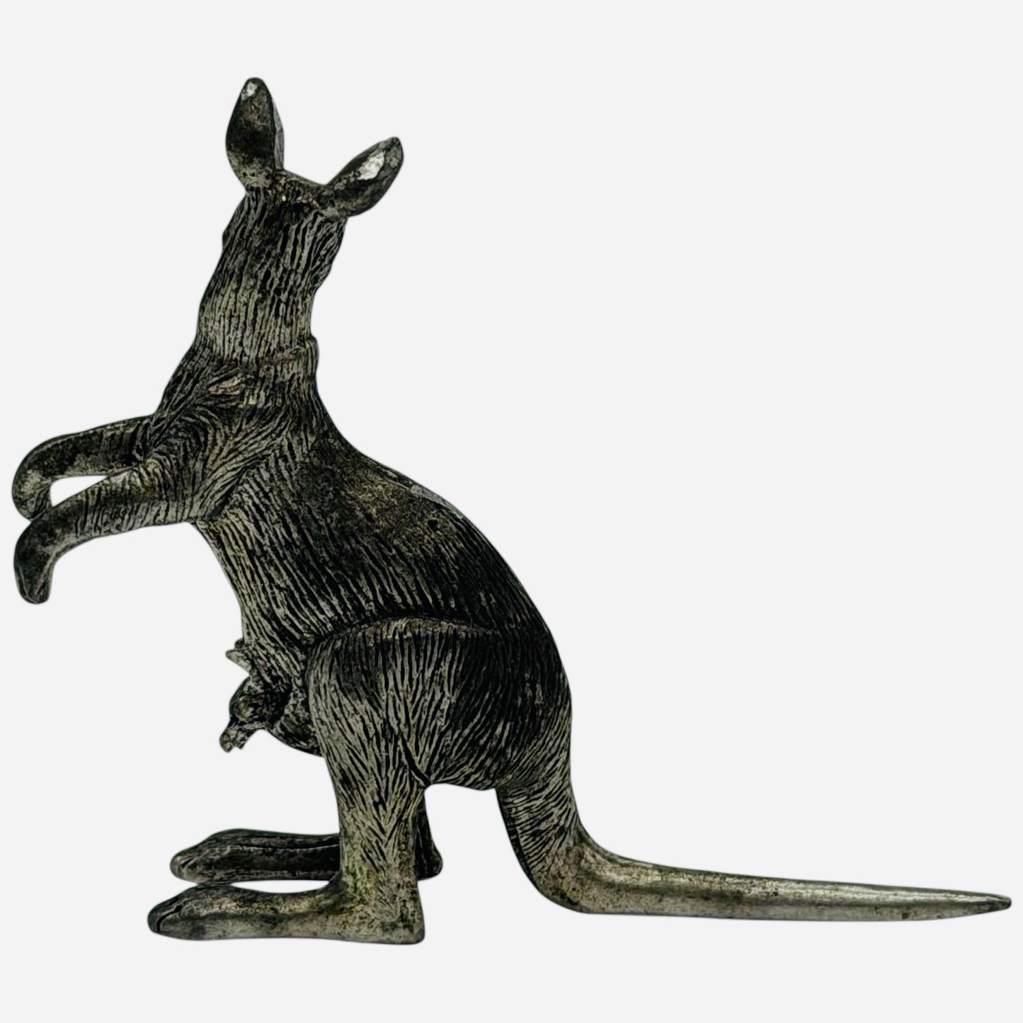 Kangaroo Joey Metal Figurine Statue Australian Outback Decor Collectible