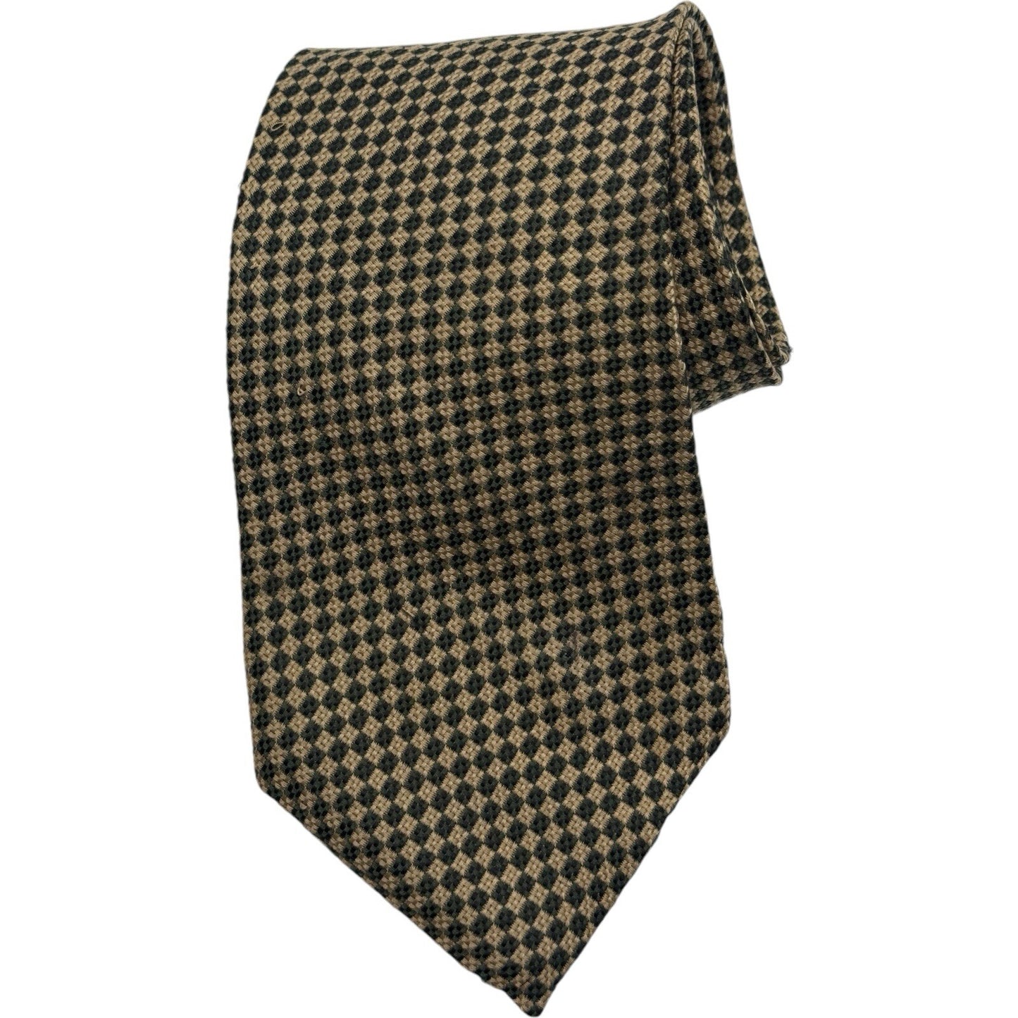 Vintage Andrew Roberts Olive & White Checkered Silk Tie – Classic Style