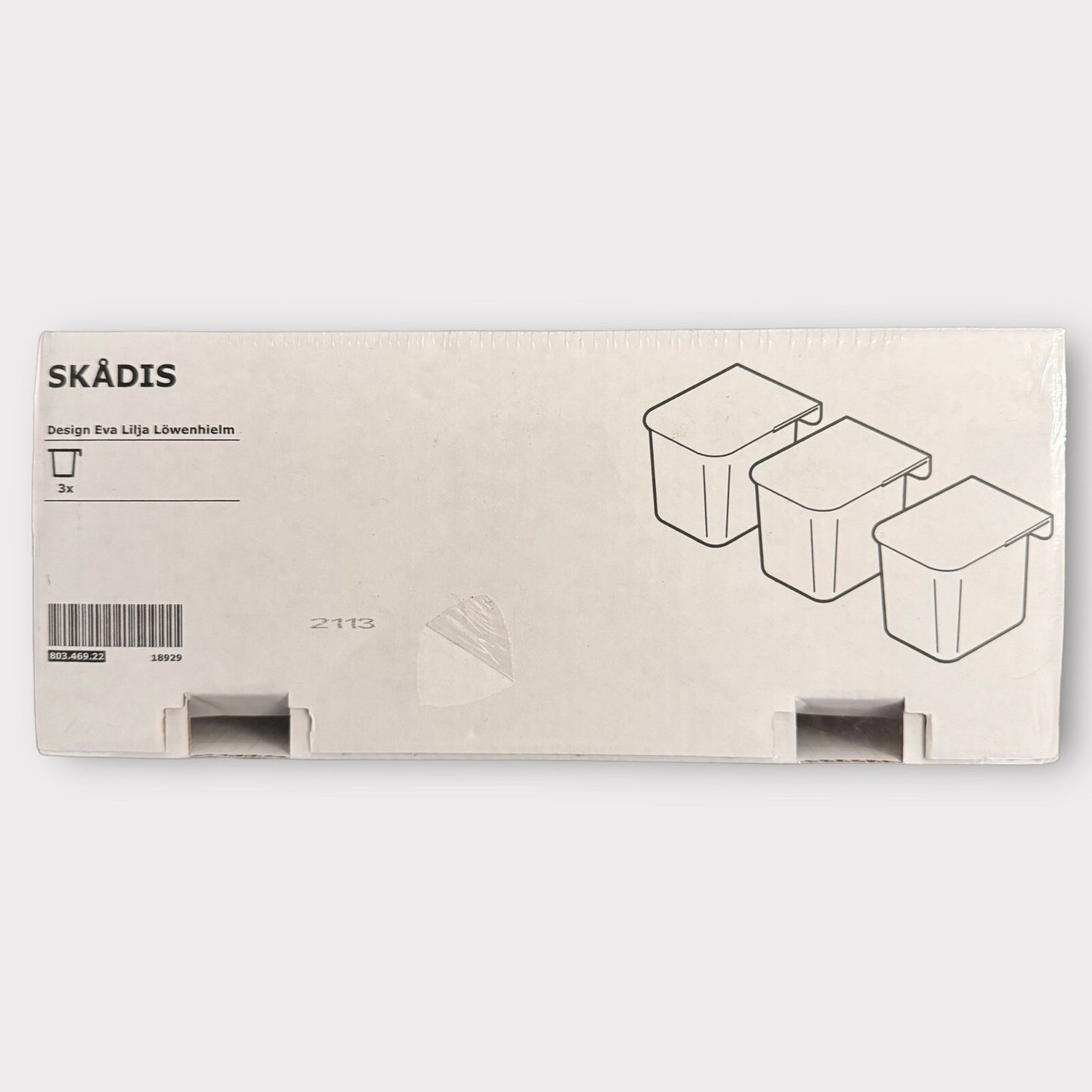 IKEA SKADIS Containers With Lid Gray 3 Pack, 803.469.22
