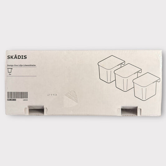IKEA SKADIS Containers With Lid Gray 3 Pack, 803.469.22