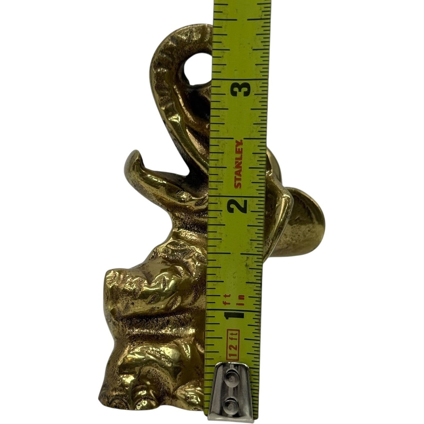 Vintage Gold John Wright Cast Iron Elephant Bottle Opener 1940s -  Rare