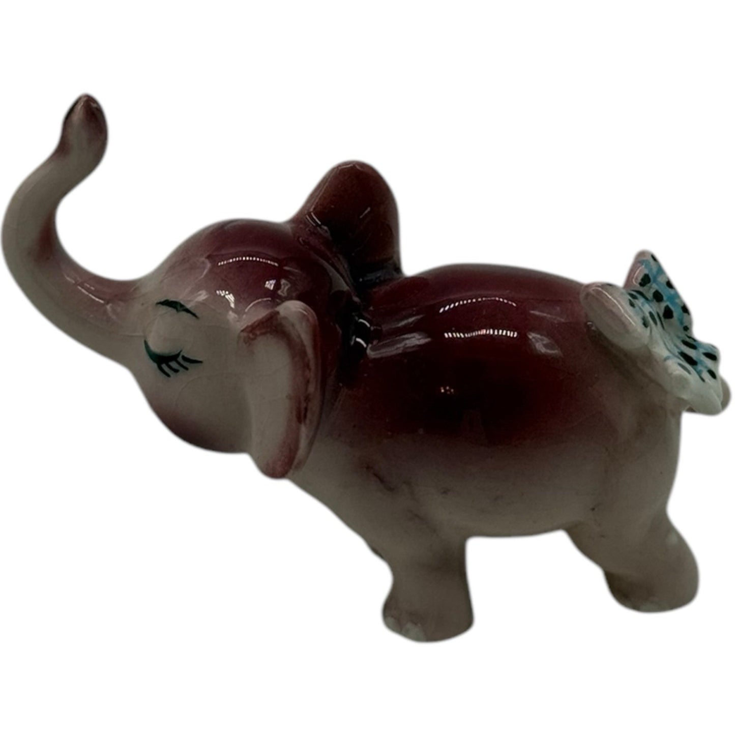 Rare Vintage Ceramic Anthropomorphic Elephant Family Figurines Complete 3 Pc Set