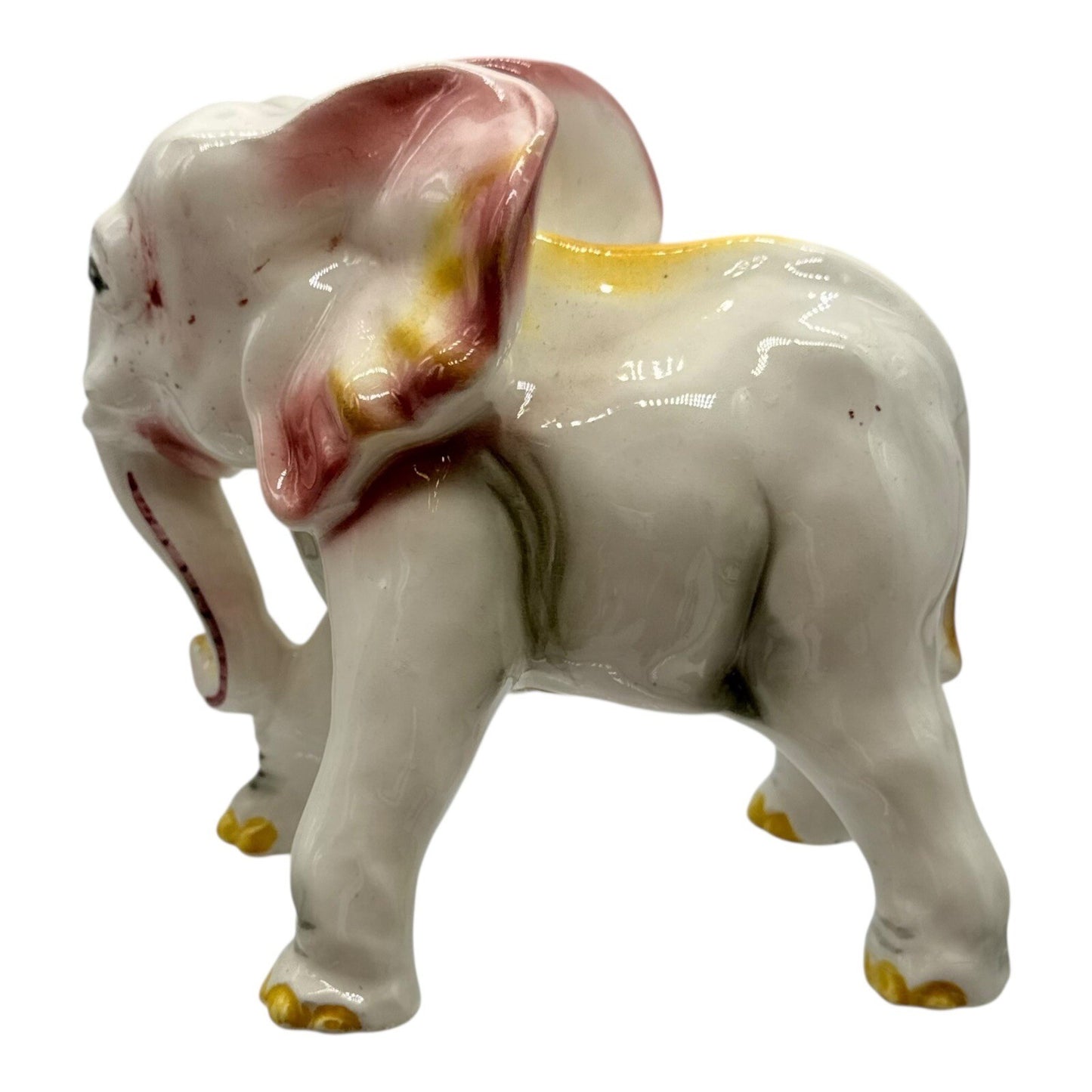 Ceramic Elephant Figurine Decor Accent Animal Statue Collectible Cute