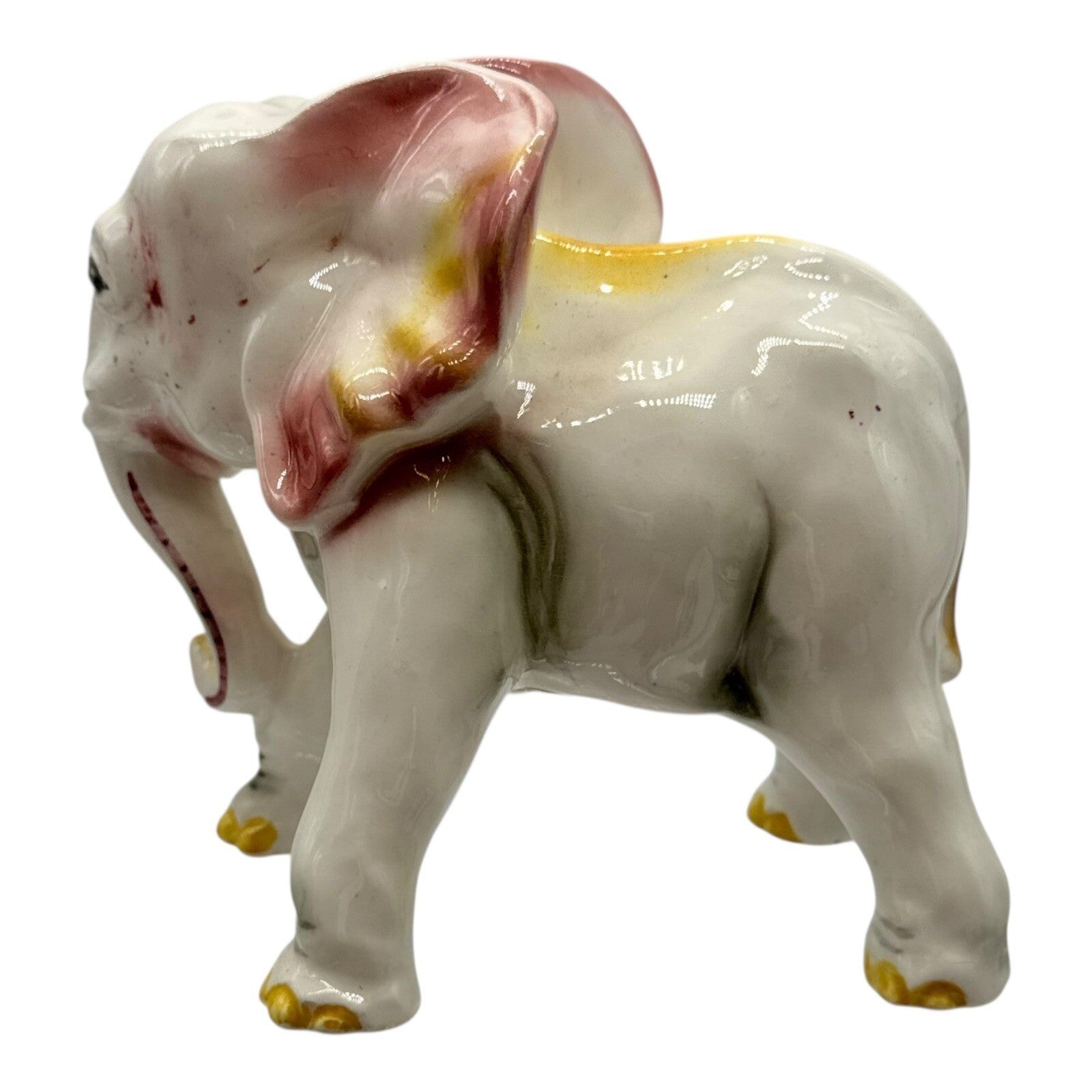 Ceramic Elephant Figurine Decor Accent Animal Statue Collectible Cute