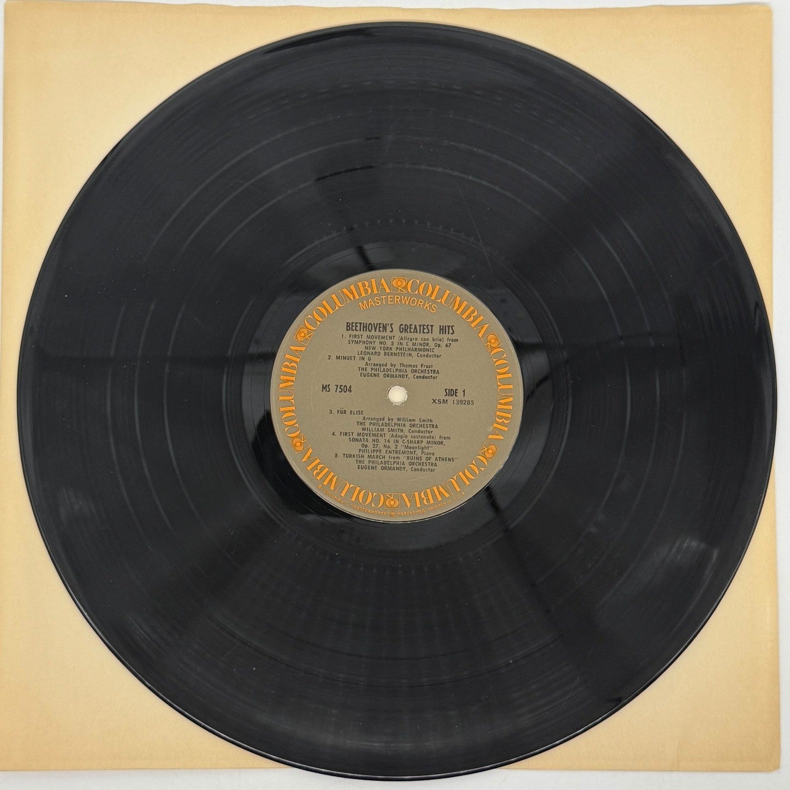 Beethovens Greatest Hits Vinyl Record Columbia Masterworks 7504 Classical Music