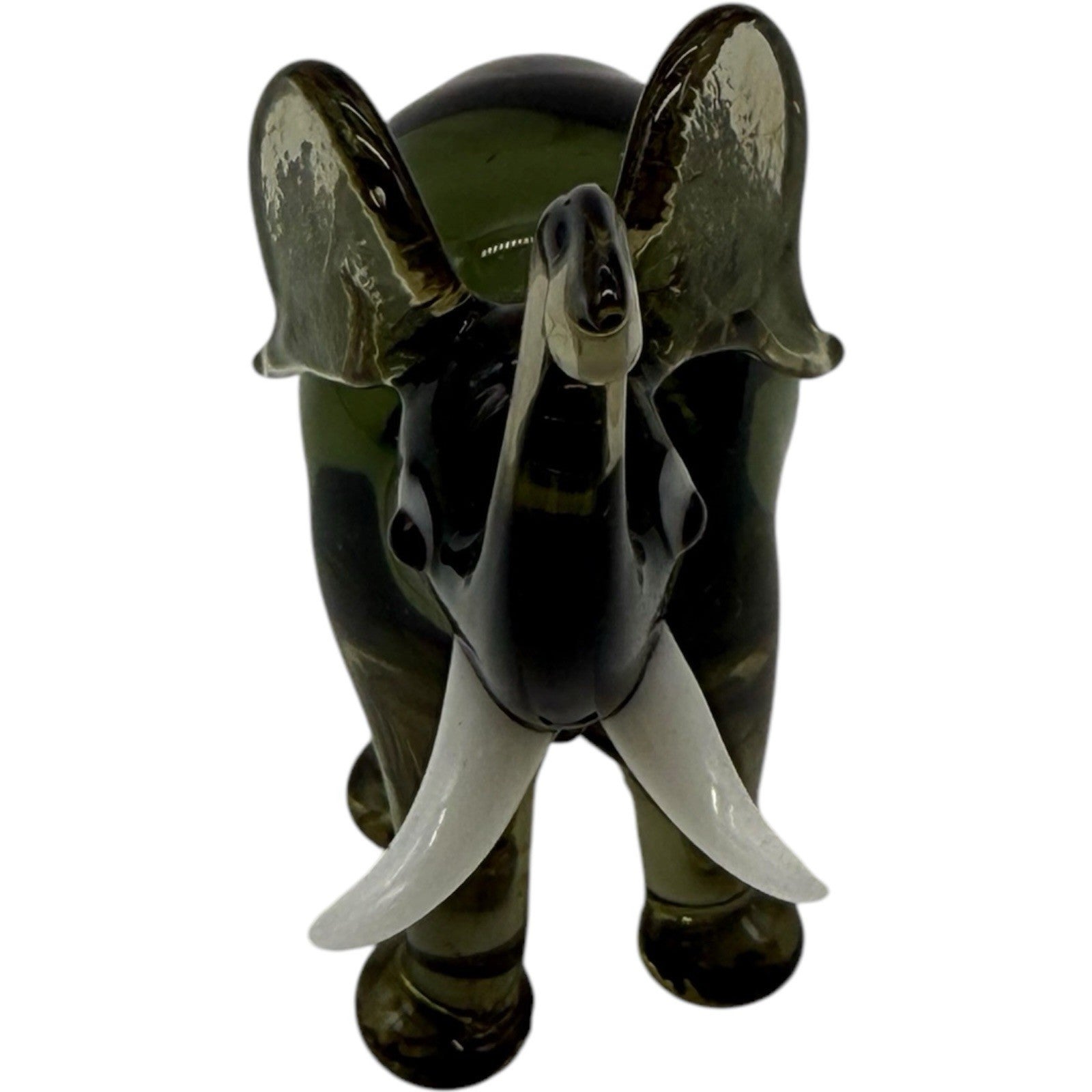 Handcrafted Blown Glass Elephant Figurine - Trunk Up for Good Luck