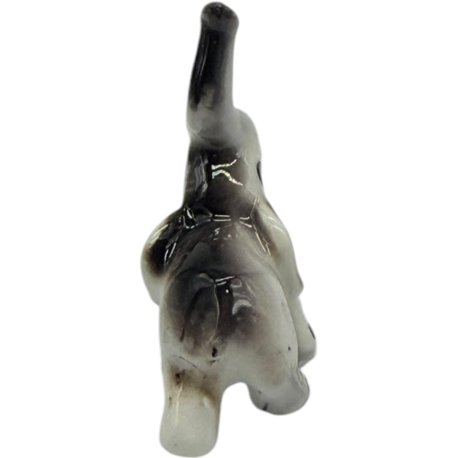 Rare Vintage Japan Ceramic Miniature Elephant Figurines - Parent & Child Set
