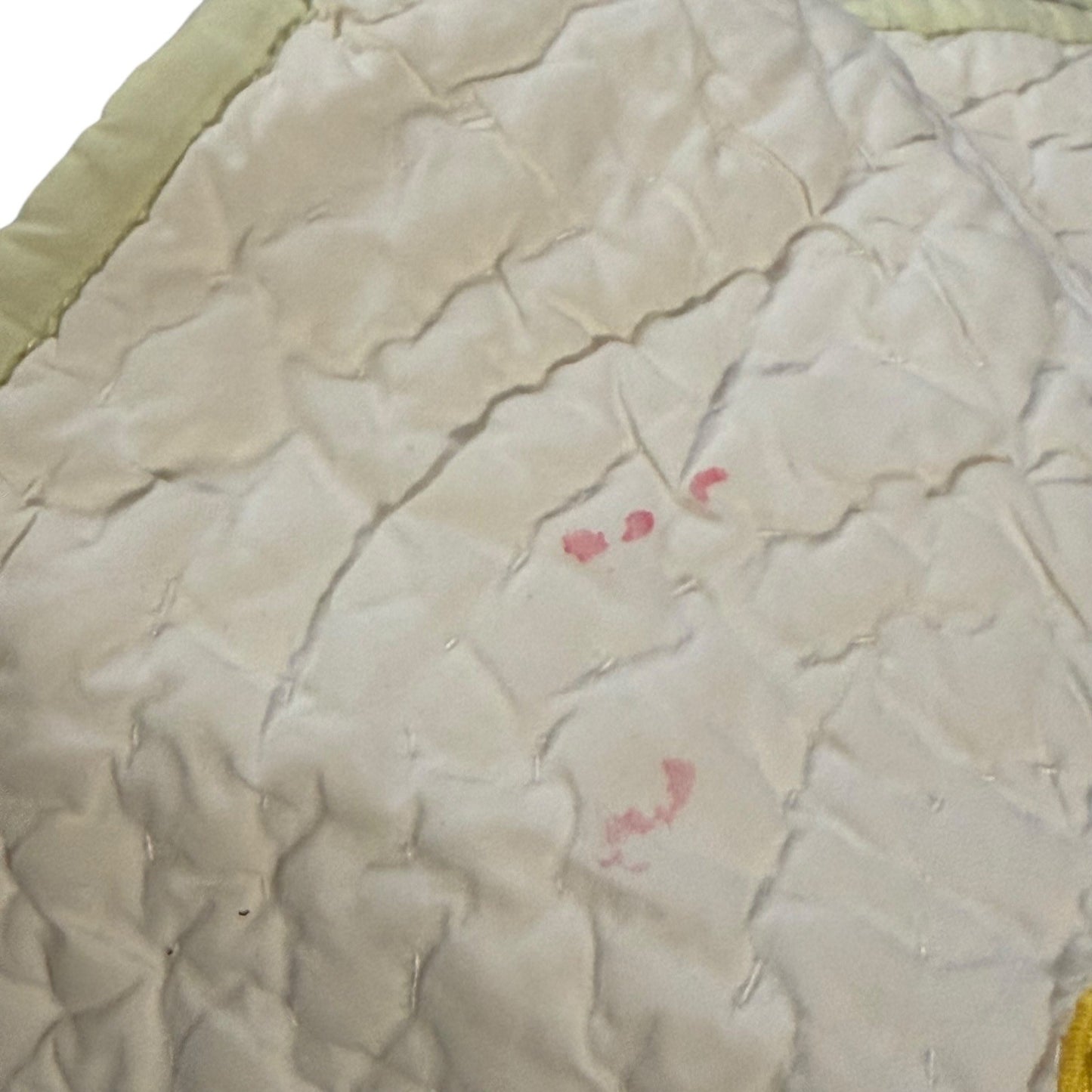 Pottery Barn Baby Quilt Blanket Yellow Butterflies Flowers White Yellow Trim