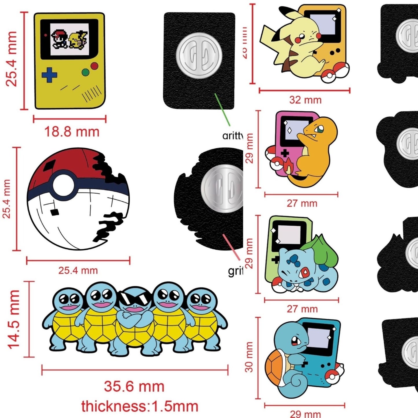 Pokemon 7pc Pin Bundle