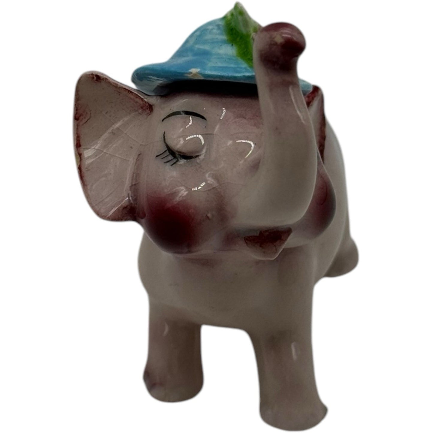 Rare Vintage Ceramic Anthropomorphic Elephant Family Figurines Complete 3 Pc Set