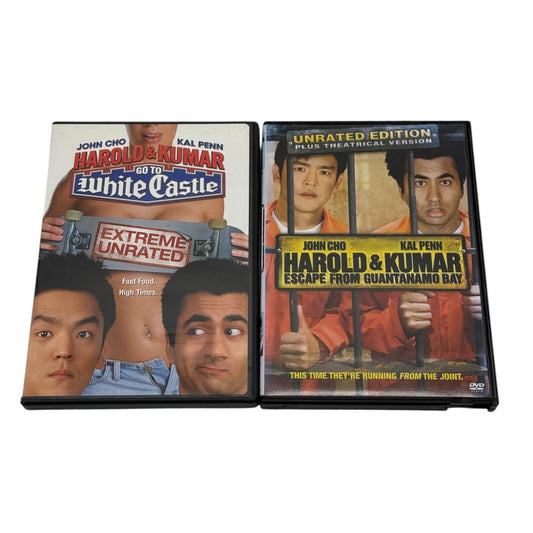 Harold & Kumar Go To White Castle / Escape Guantanamo Bay Unrated Versions DVDs