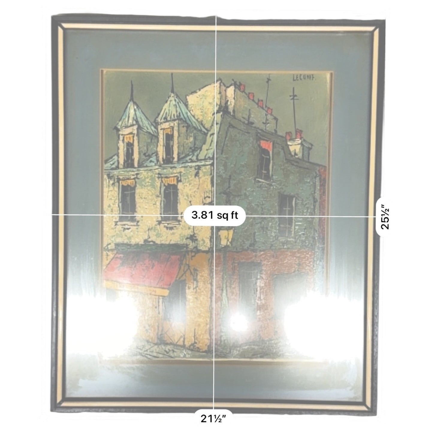 Vintage Framed Paris Street Scene Signed Le Cunff 1960s