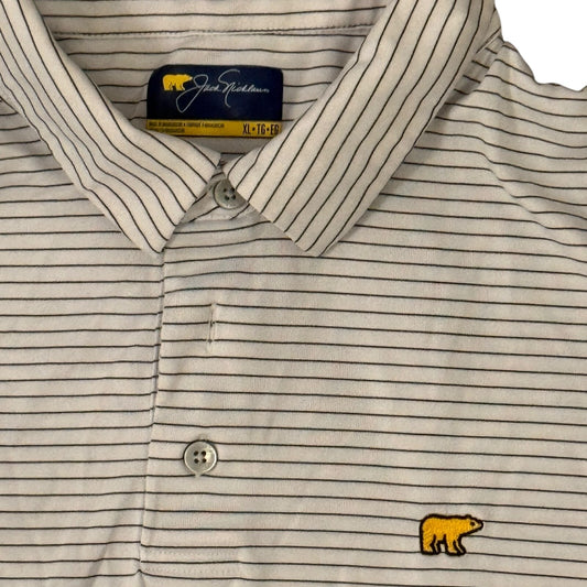 Jack Nicklaus The Golden Bear Striped Short Sleeve Golf Polo Shirt Men's XL