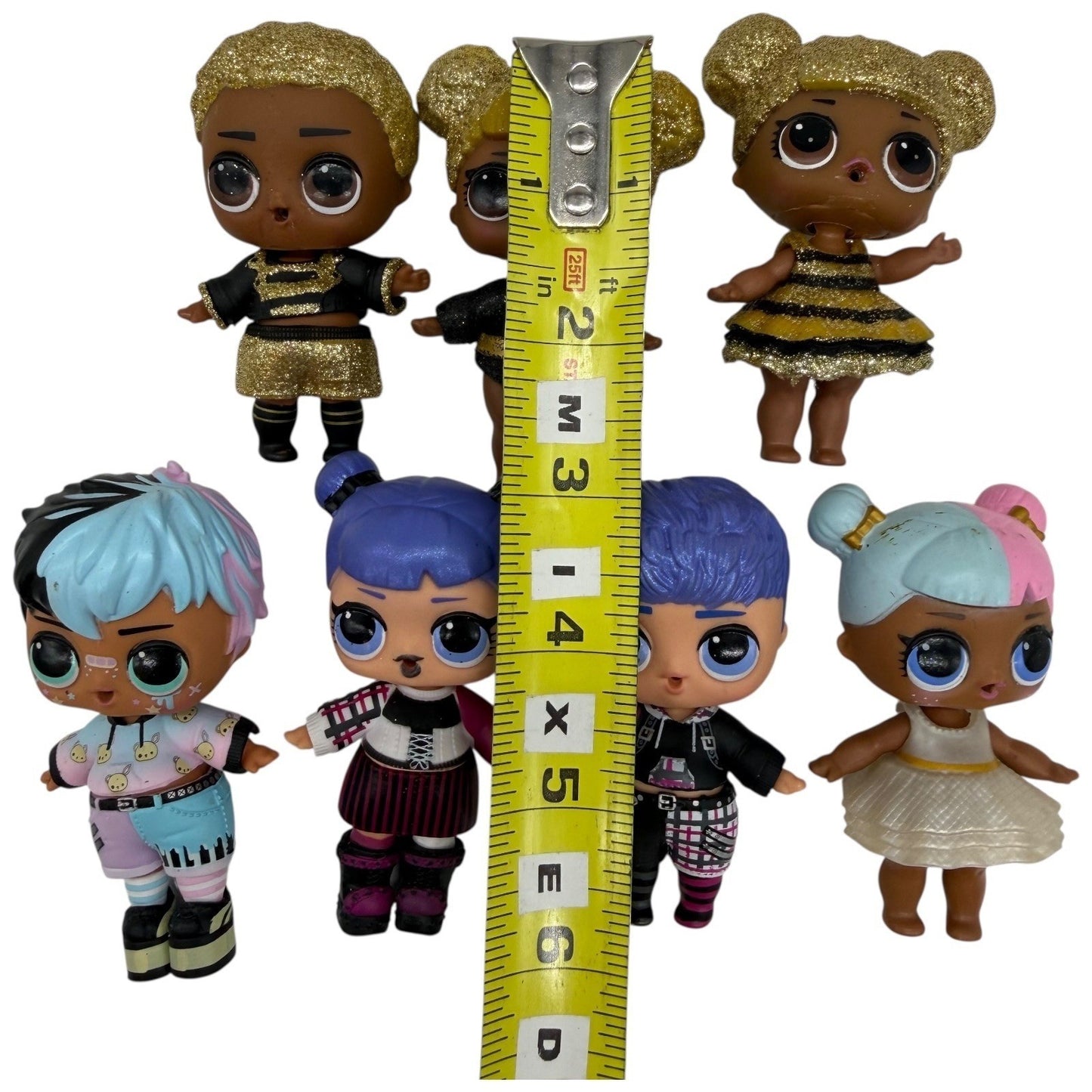 LOL Surprise Doll Lot of 7 Queen Bee King Bee Glitter Boy Girl Figures Mixed Set
