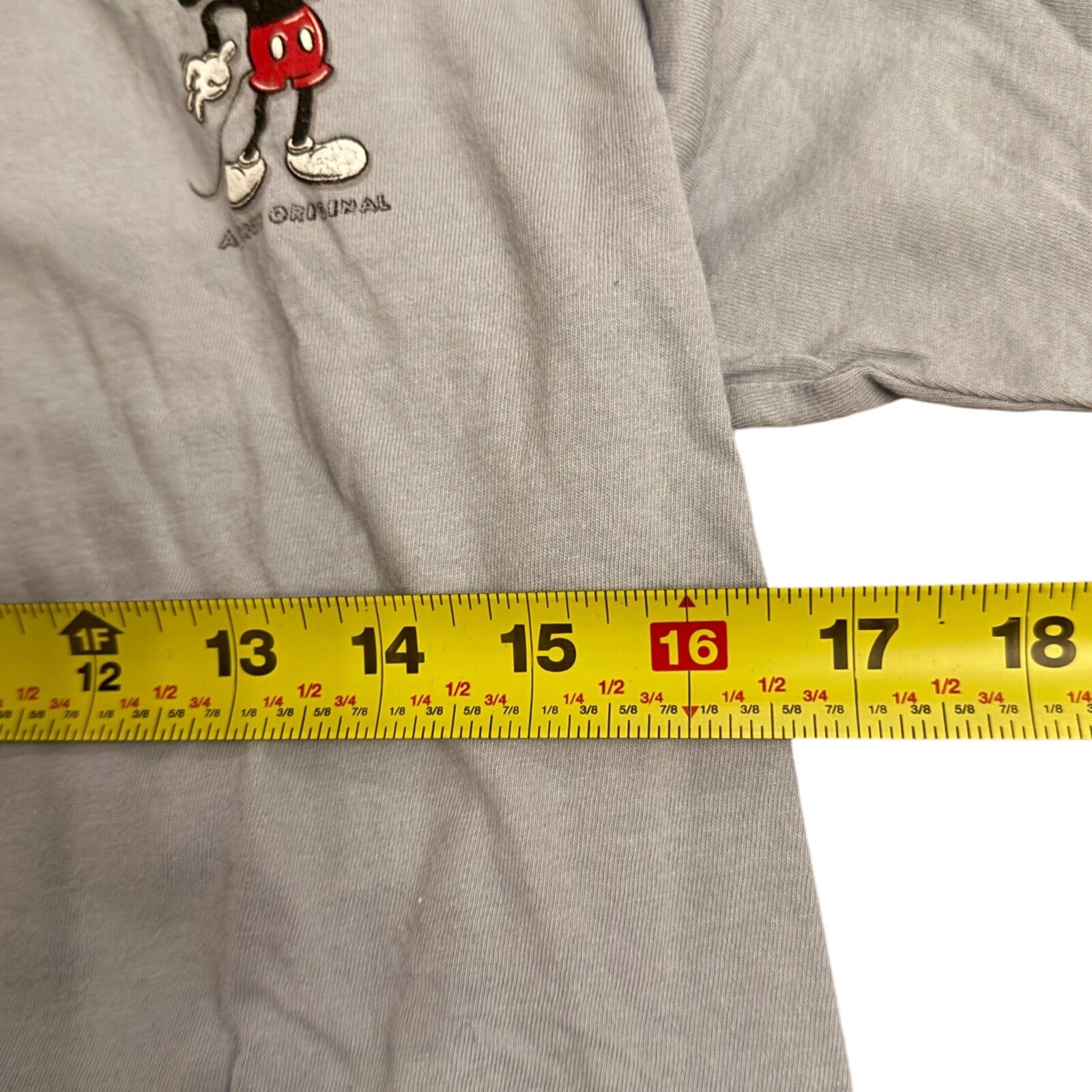 Gap Disney Mickey Mouse Long Sleeve Shirt Mens Large Relaxed Light Blue Casual