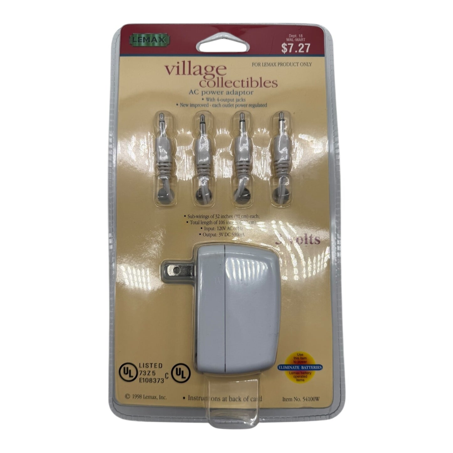 Lemax 54100 AC Power Adaptor with 4 Output Jacks - Village Collection