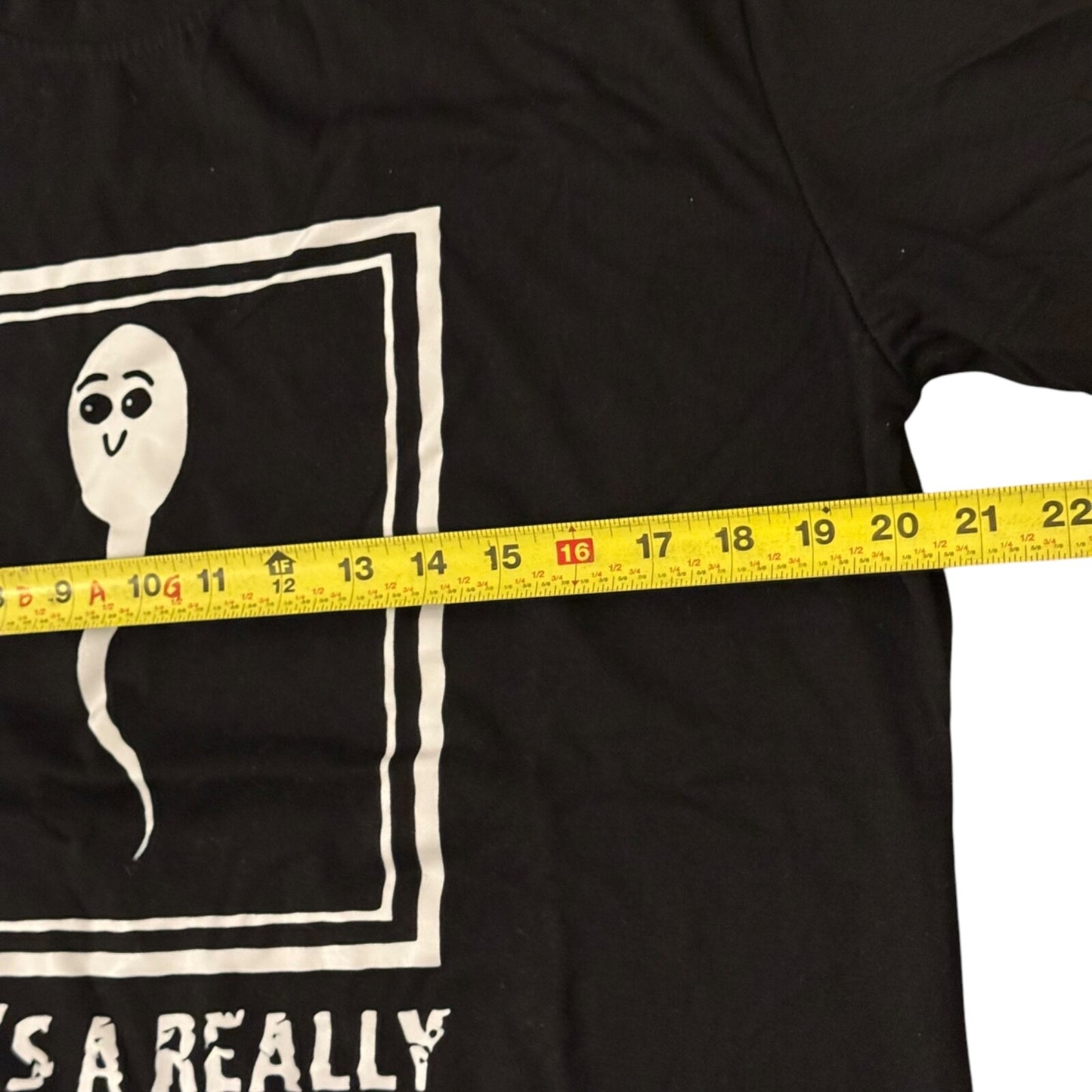 "Here's a Really Old Picture of Me (Picture of Sperm)" T-Shirt - XL Black