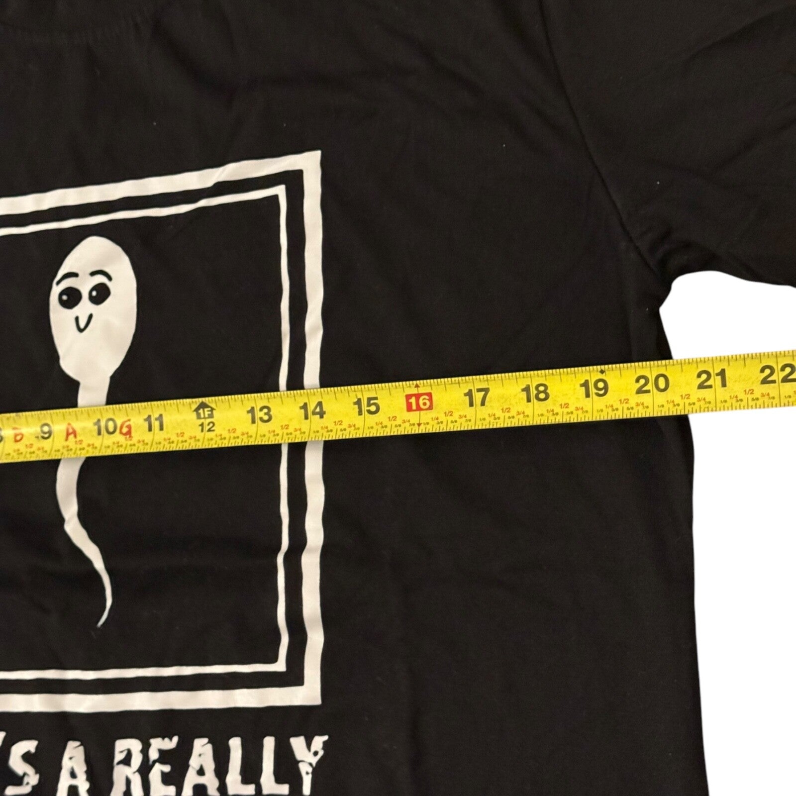 "Here's a Really Old Picture of Me (Picture of Sperm)" T-Shirt - XL Black