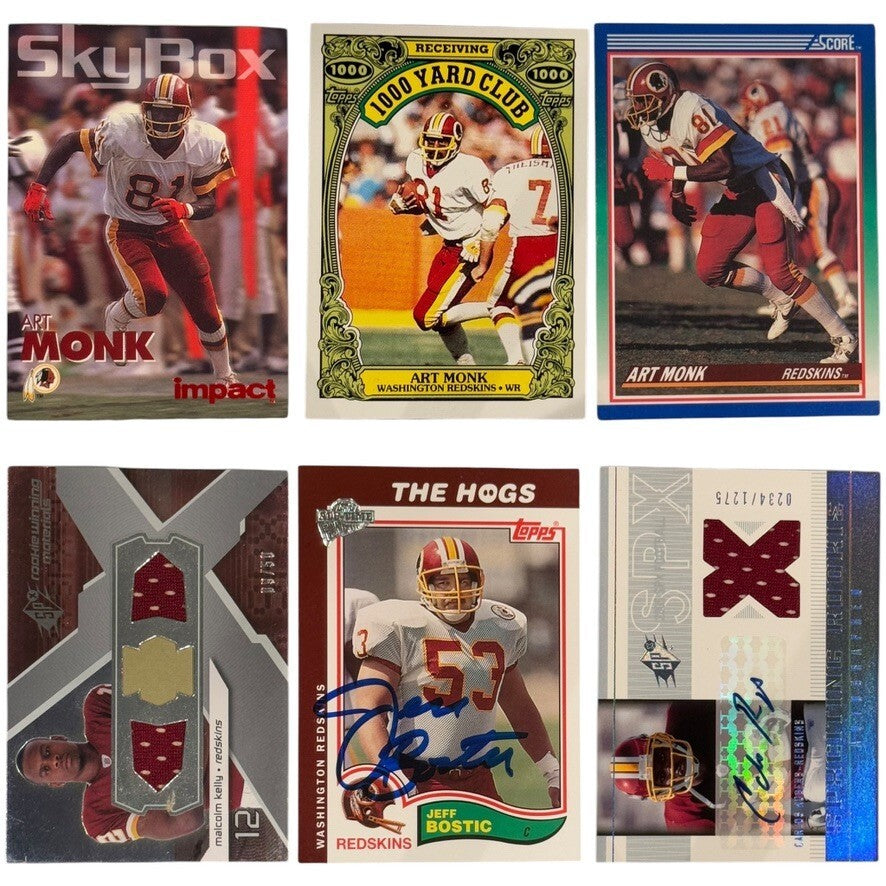 Lot of 66 Washington Redskins Cards – Vintage, Signed, Numbered, Inserts