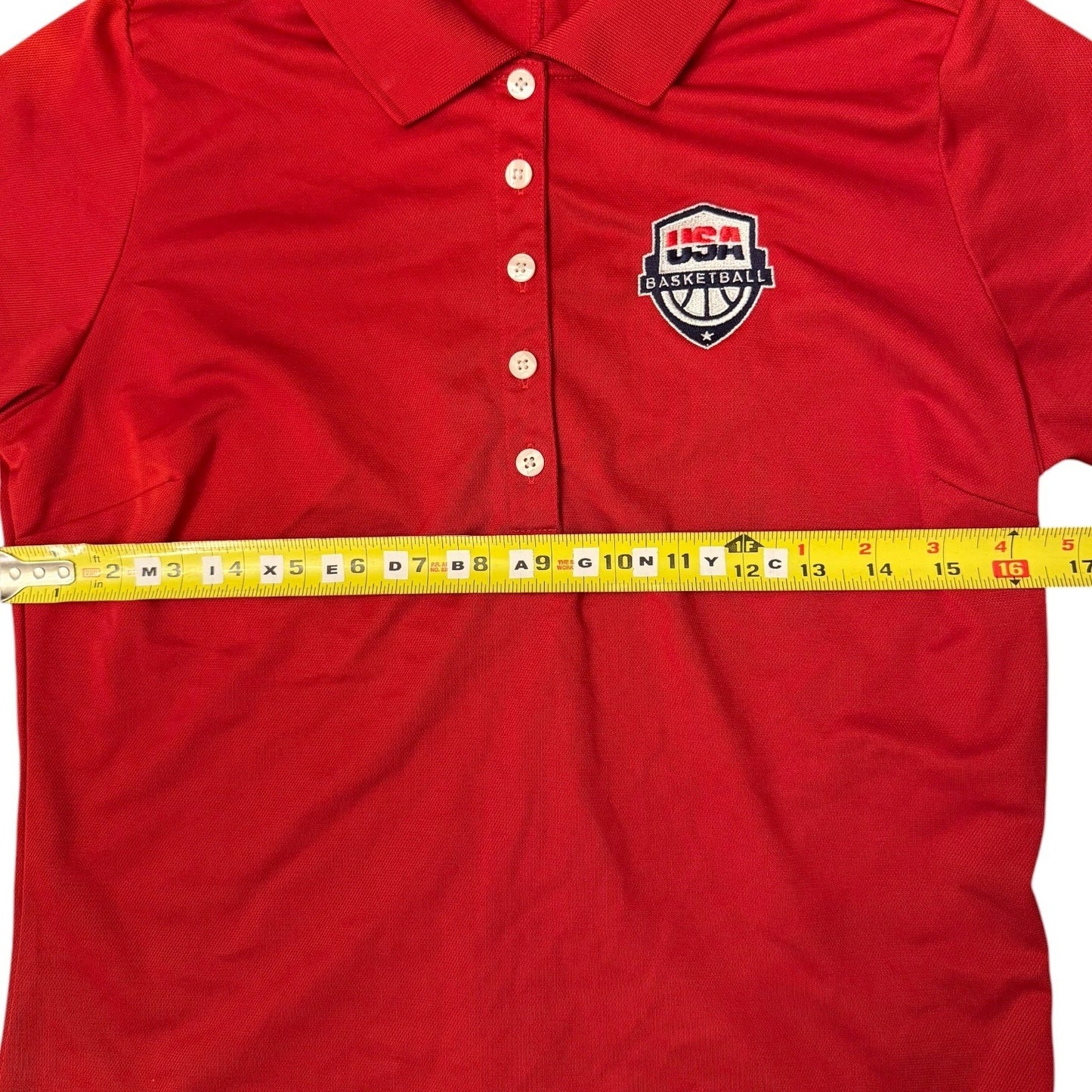 Nike USA Basketball Dri-FIT Polo Shirt Red Womens Medium Performance