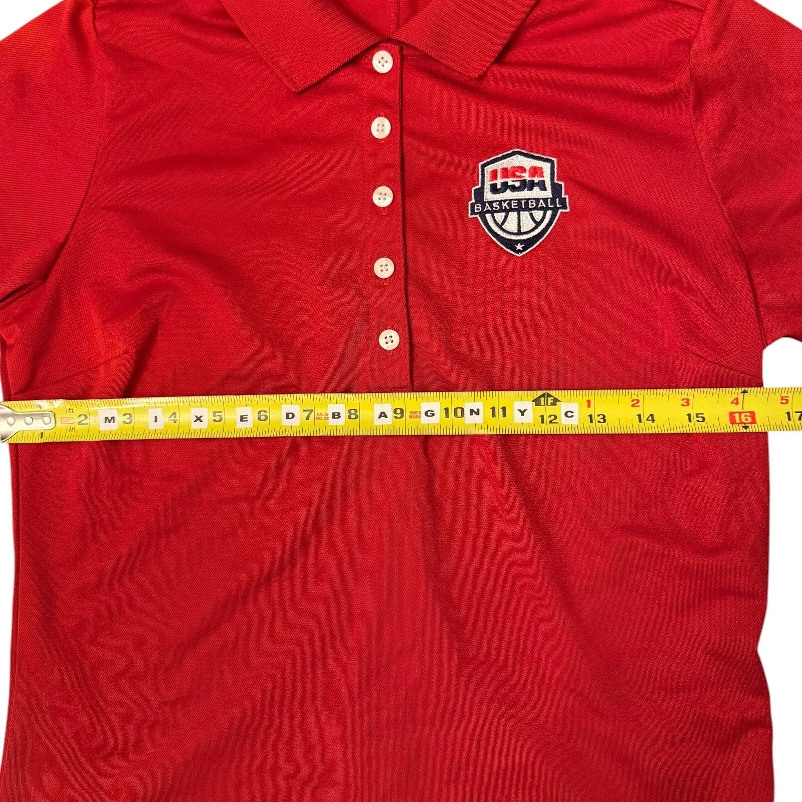 Nike USA Basketball Dri-FIT Polo Shirt Red Womens Medium Performance
