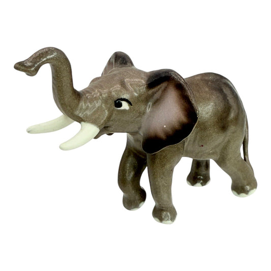 Vintage Elephant Figurine Ceramic Animal Statue Decor Collectible Small