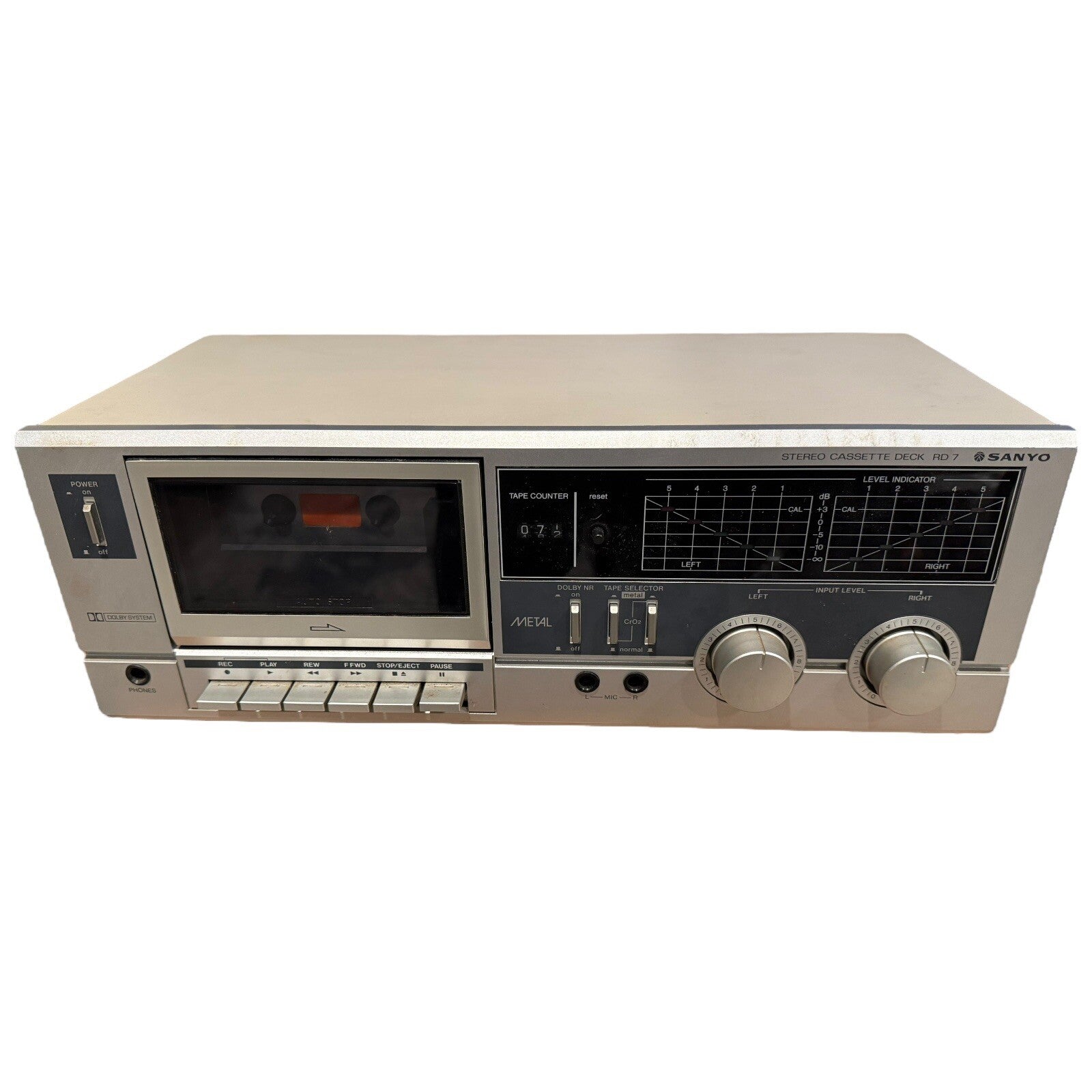 Sanyo RD 7 Stereo Cassette Deck 1984 Vintage Dolby Metal Japan Tested
