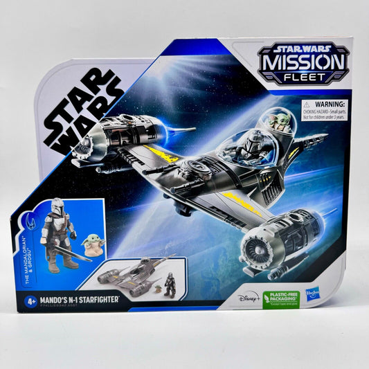 STAR WARS Mission Fleet Mando's N1 Starfighter Grogu & Mandalorian Figure