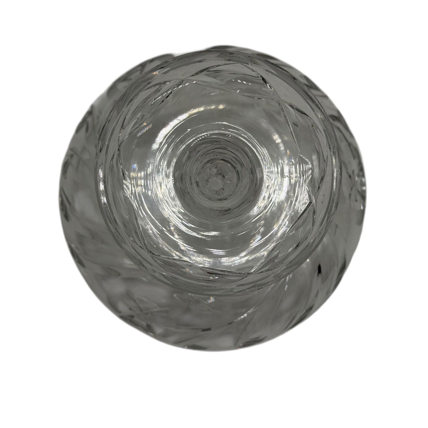 Vintage Cut Glass Pedestal Compote Bowl Footed Serving Dish 6in