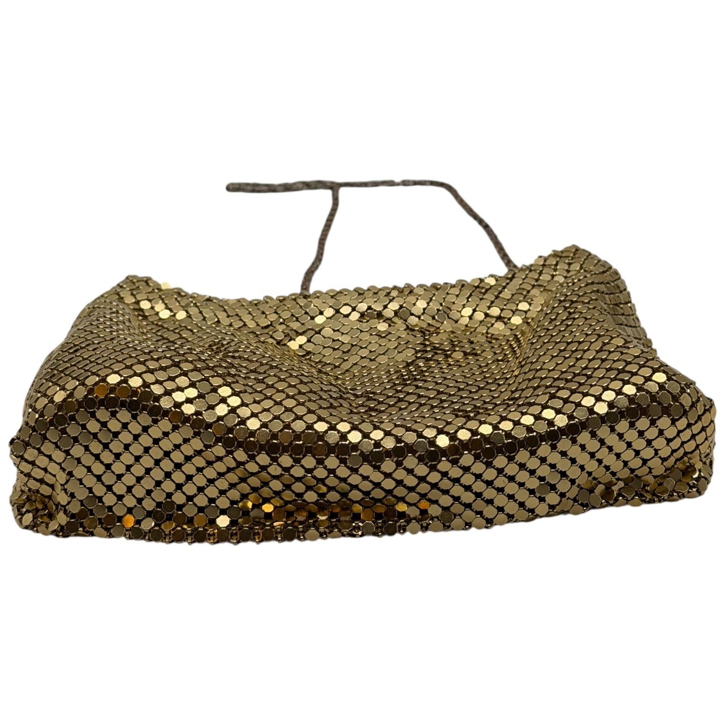 Whiting & Davis Vintage Gold Metal Mesh Shoulder Bag Evening Purse Chain Strap