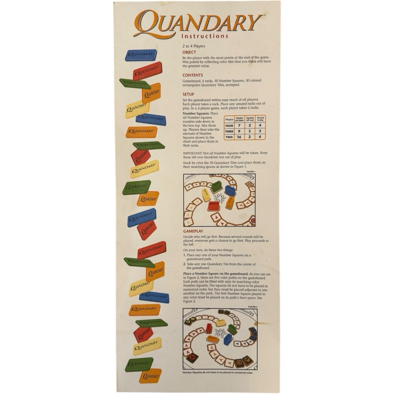 Quandary Board Game 1994 Milton Bradley Vintage Strategy Game – Complete Set