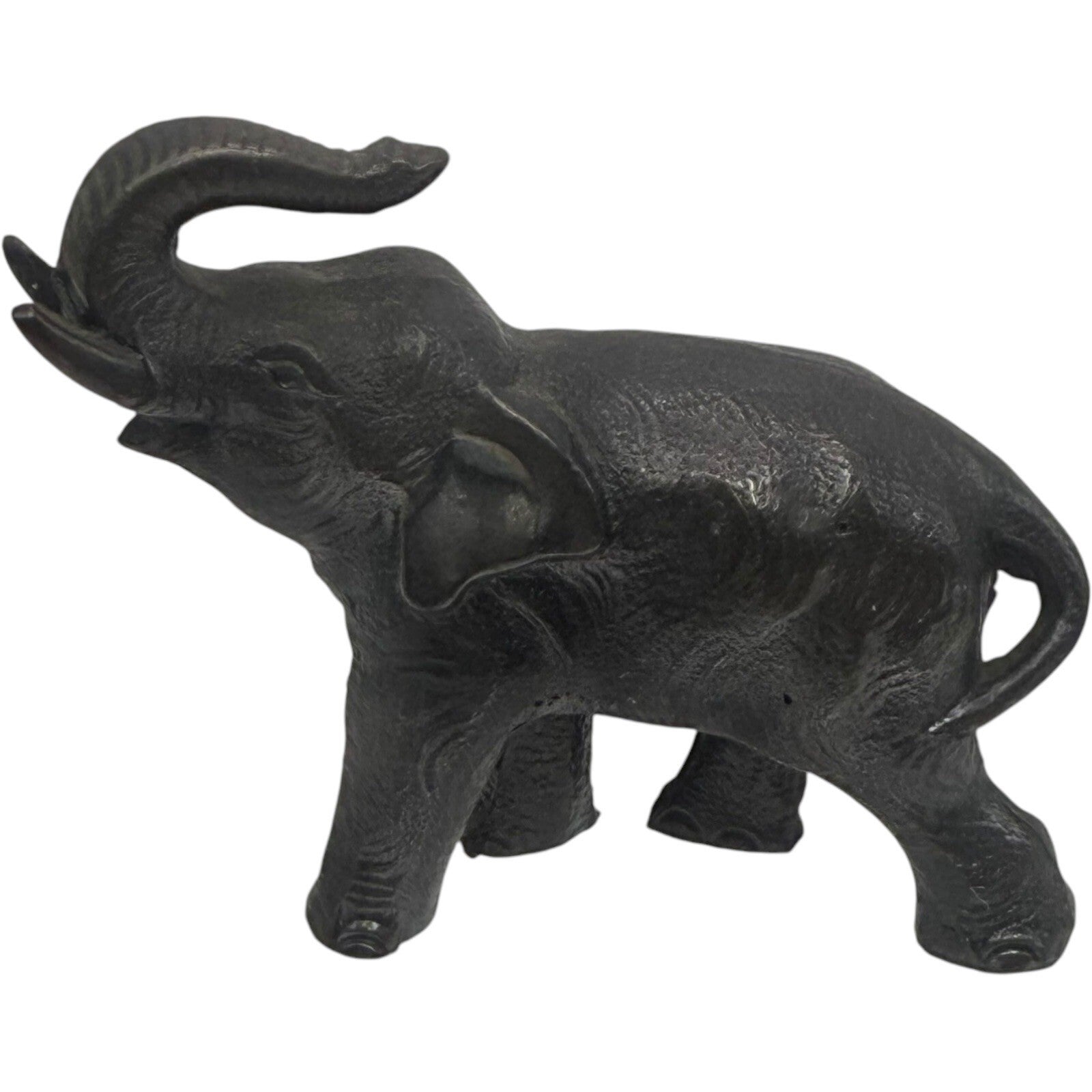 Brass Elephant Statue Figurine Trunk Up Good Luck Decor Accent Piece