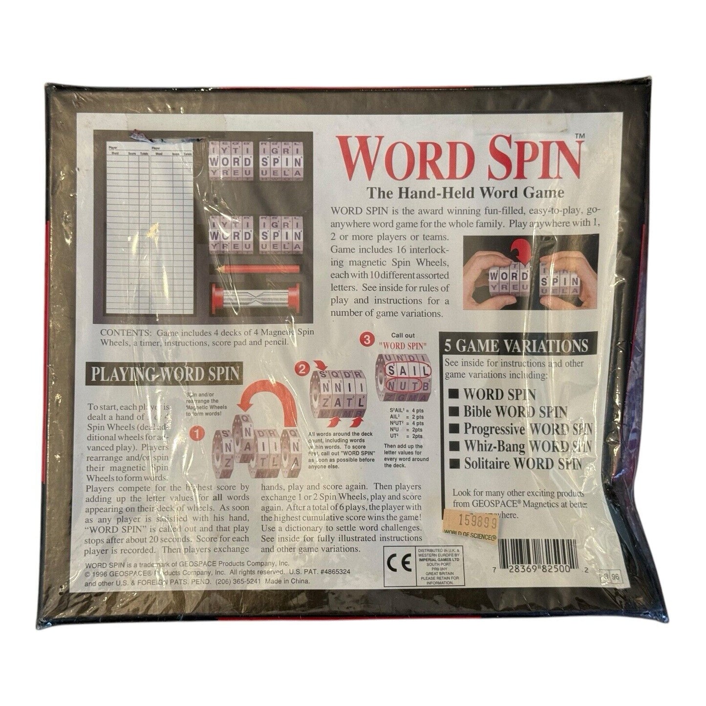 Word Spin Scramble Game Deluxe Edition 1995 – Mensa Select Vintage Word Game
