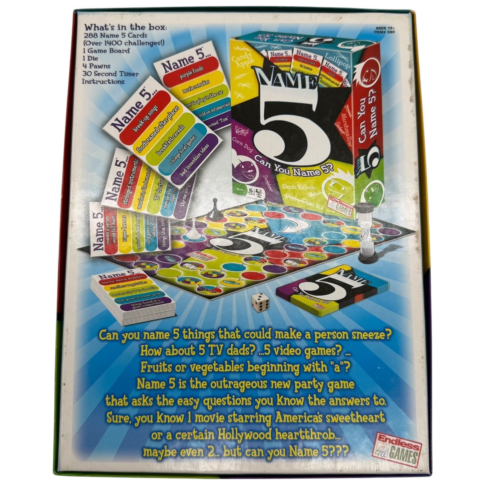 Name 5 Board Game Endless Games Quick Thinking Party Trivia Family Night \